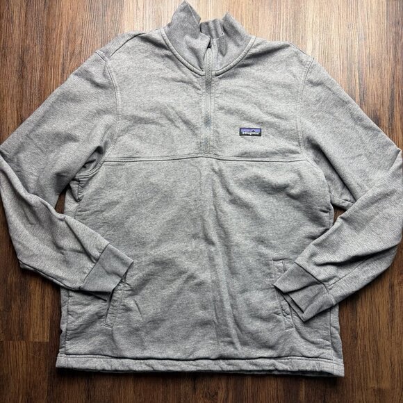 Patagonia Other - Patagonia Pullover Sweater L Men's 1/4 Zip Pockets Gray Tie Waist